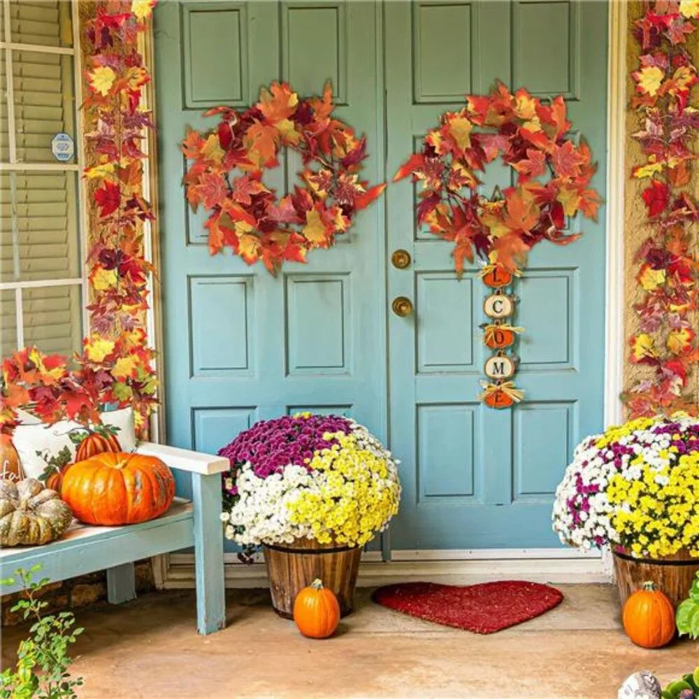 2 PCS Fall Decor, 11.8FT Fall Garland for Mantle, Fall Decorations for Home